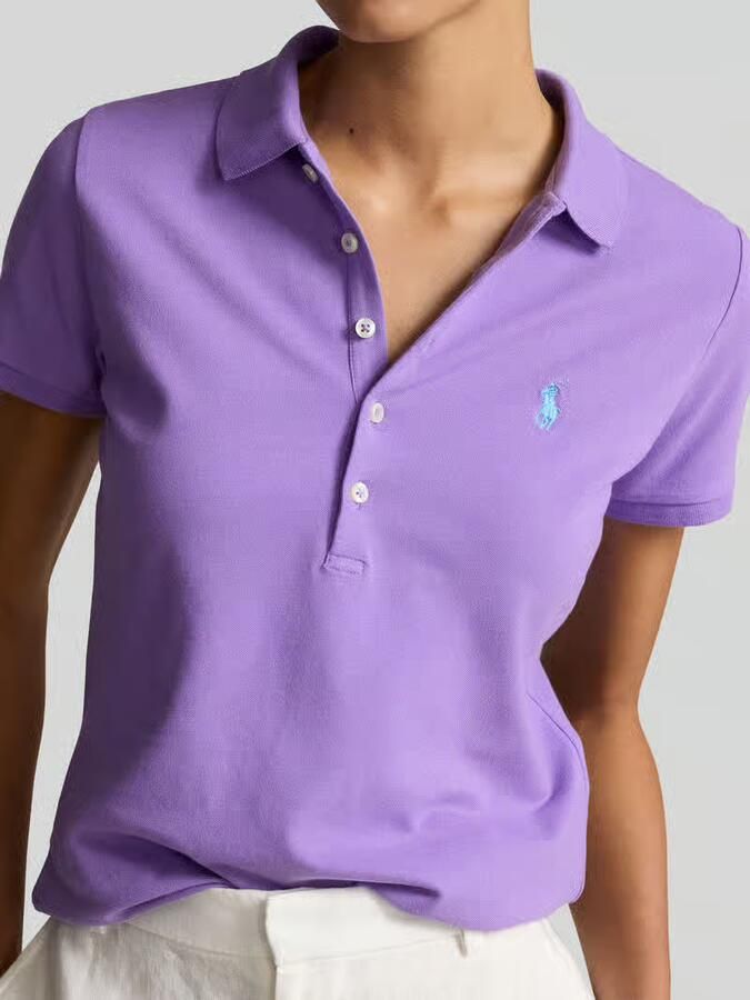 Polo Ralph Lauren Poloshirt van puur katoen met labelstitching model 'JULIE' - Foto 6