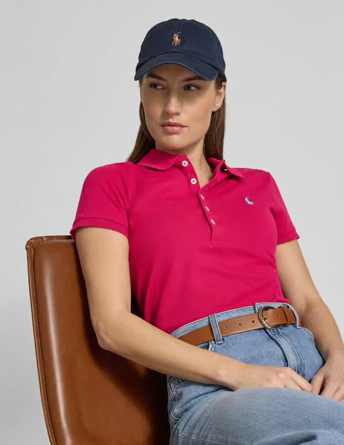 Polo Ralph Lauren Poloshirt van puur katoen met labelstitching model 'JULIE' - Foto 2