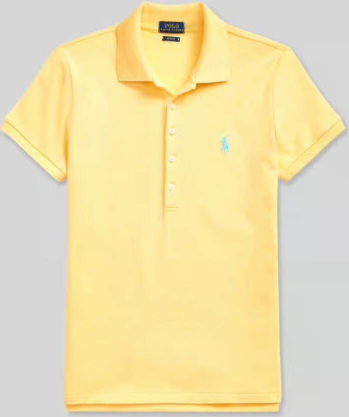 Polo Ralph Lauren Slim Fit Polo Shirt met geborduurd logo Yellow Dames - Foto 3
