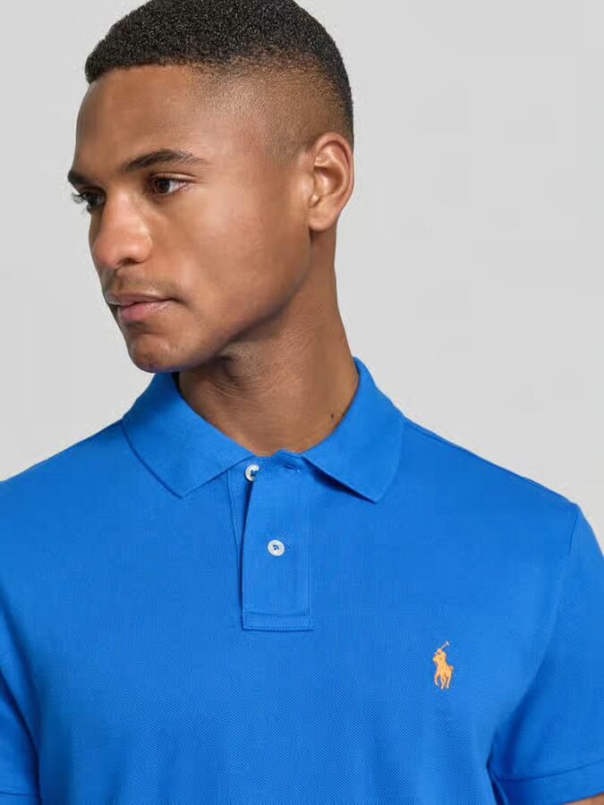 Polo Ralph Lauren Blauw Polo Shirt met Logo Borduursel Blue Heren