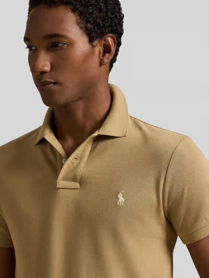 Ralph Lauren Beige Katoenen Polo Shirt met Iconische Pony Borduursel Beige Heren