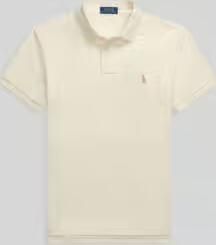 Ralph Lauren Slim Fit Polo Shirt Korte Mouw Ecru Beige Heren