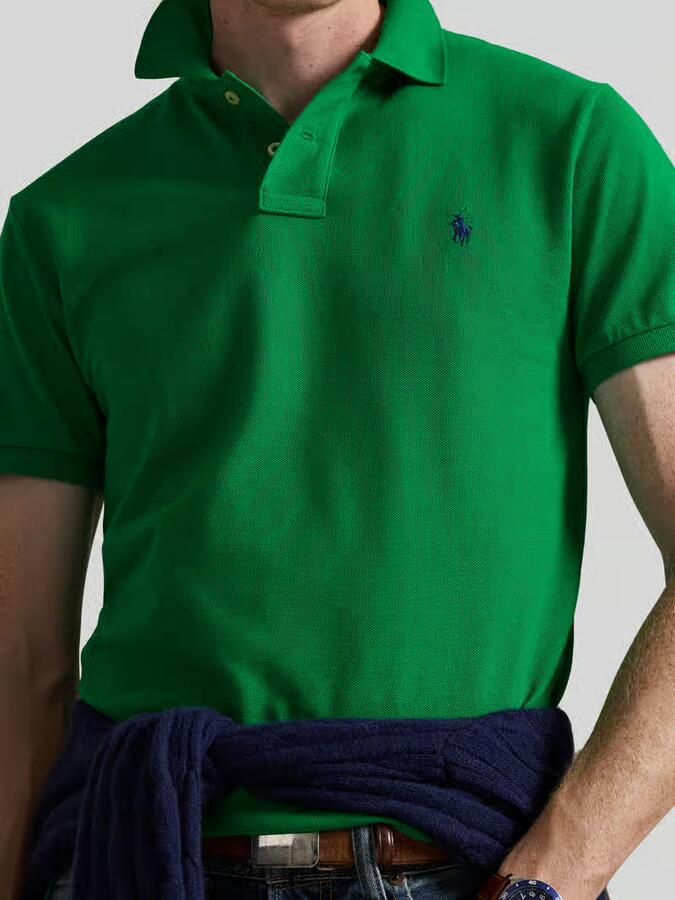 Ralph Lauren Groene Polo Shirt met Klassieke Kraag en Logo Borduursel Green Heren