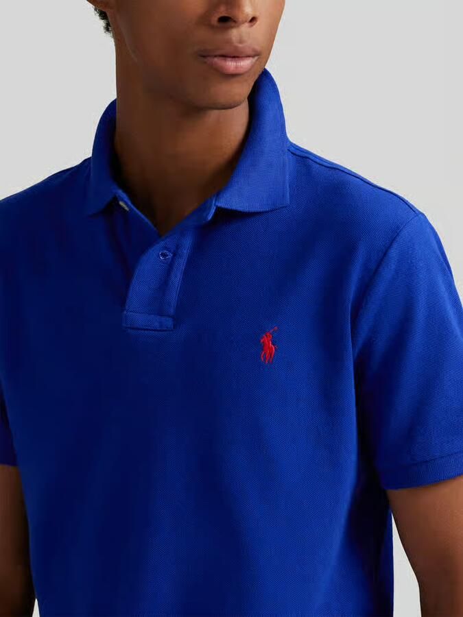 Polo Ralph Lauren Donkerblauw poloshirt met korte mouwen en slim fit Blue Heren