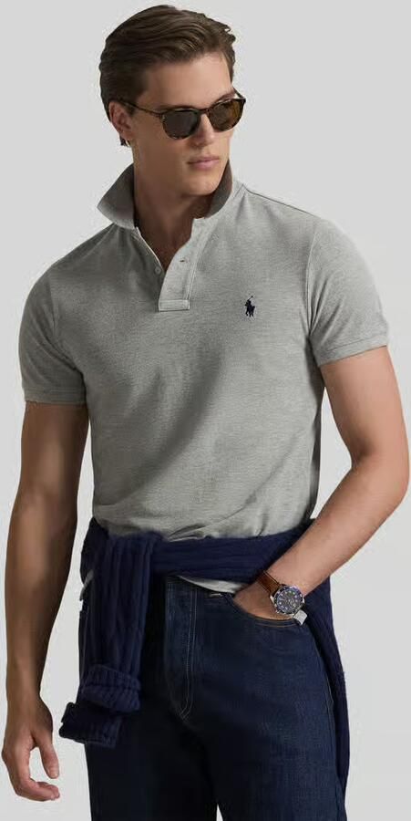 Polo Ralph Lauren Stijlvolle Slim-Fit Piqué Polo Shirt Gray Heren - Foto 6