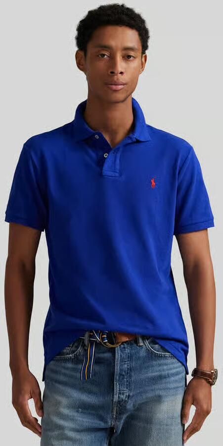 Polo Ralph Lauren Donkerblauw poloshirt met korte mouwen en slim fit Blue Heren - Foto 5