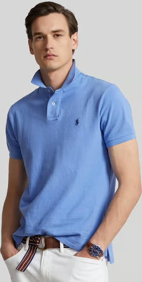 Polo Ralph Lauren Sskccmslm1 Korte Mouw Gebreide T-shirts en Polos Blue Heren - Foto 5