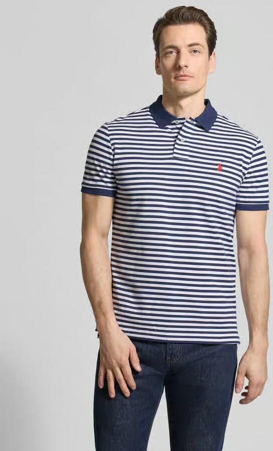 Polo Ralph Lauren slim fit poloshirt van puur katoen model 'YD MESH STRIPE POLO' - Foto 4