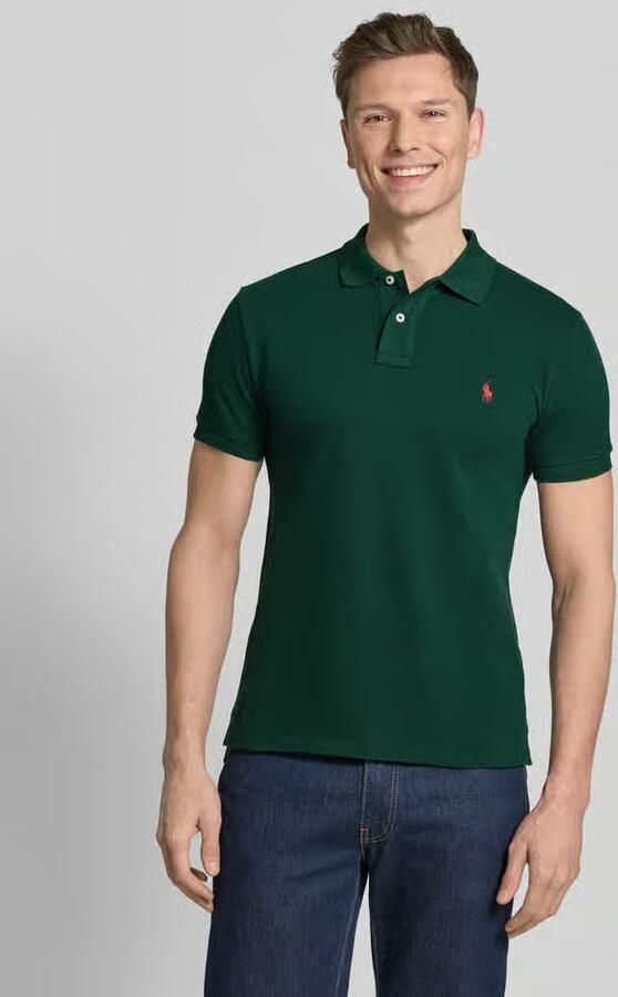 Ralph Lauren Slim Fit Poloshirt met geborduurd logo Green Heren - Foto 4