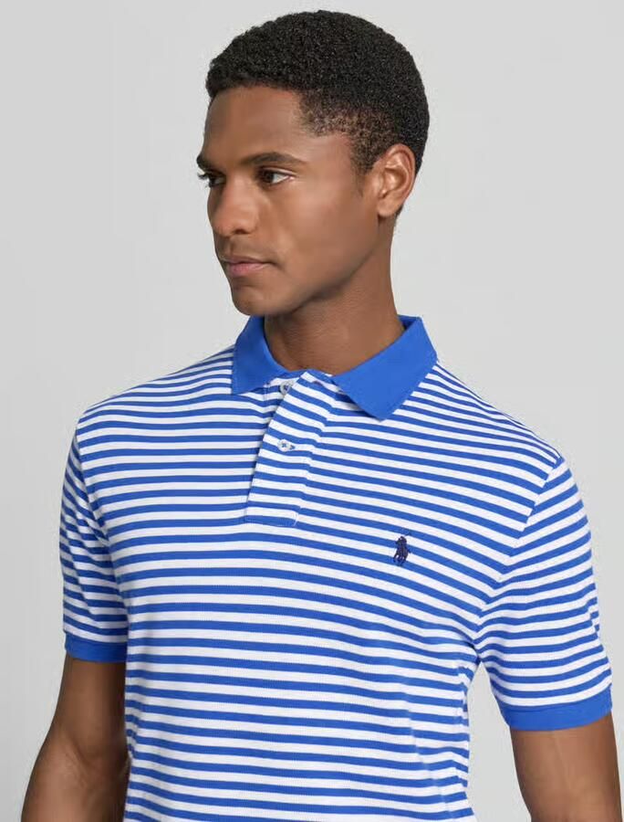 Polo Ralph Lauren slim fit poloshirt van puur katoen model 'YD MESH STRIPE POLO'
