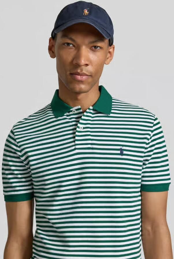 Polo Ralph Lauren slim fit poloshirt van puur katoen model 'YD MESH STRIPE POLO'