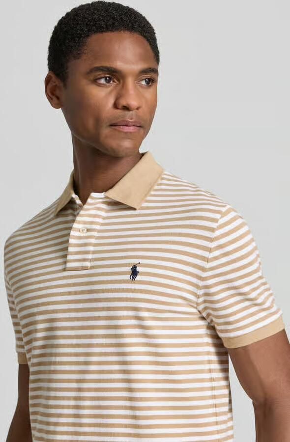 Polo Ralph Lauren slim fit poloshirt van puur katoen model 'YD MESH STRIPE POLO'