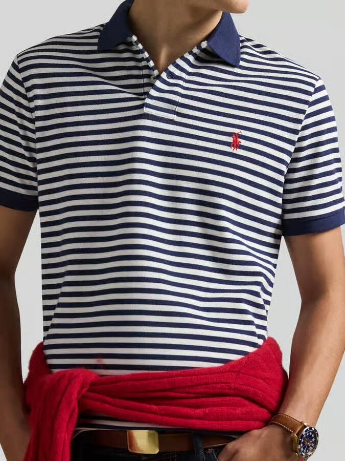 Polo Ralph Lauren slim fit poloshirt van puur katoen model 'YD MESH STRIPE POLO' - Foto 2