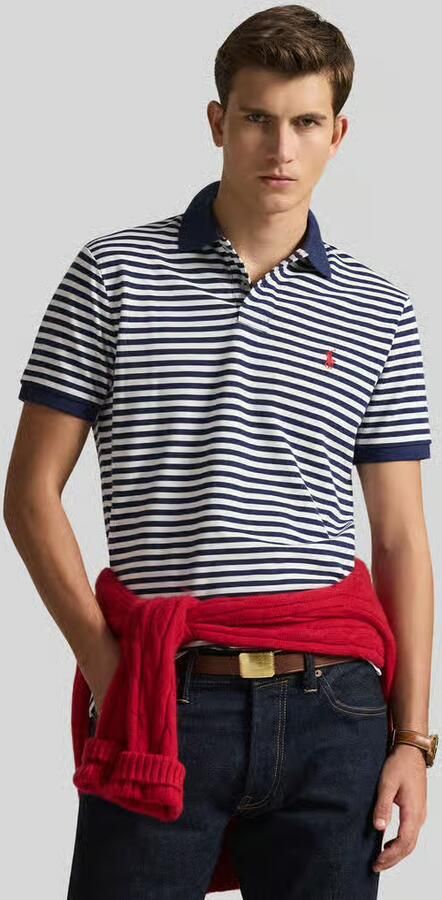 Polo Ralph Lauren slim fit poloshirt van puur katoen model 'YD MESH STRIPE POLO' - Foto 6