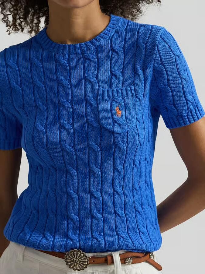 Polo Ralph Lauren Slim fit pullover met korte mouwen met labelstitching - Foto 2