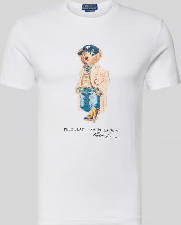 Polo Ralph Lauren Slim Fit t-shirt van pure katoen met polo bear-print model '26 1'