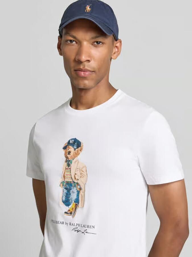 Polo Ralph Lauren Slim Fit t-shirt van pure katoen met polo bear-print model '26 1' - Foto 2