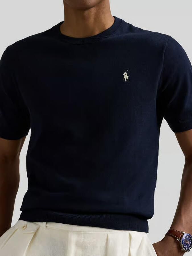 Polo Ralph Lauren Gebreid shirt met ronde hals en labelstitching - Foto 3