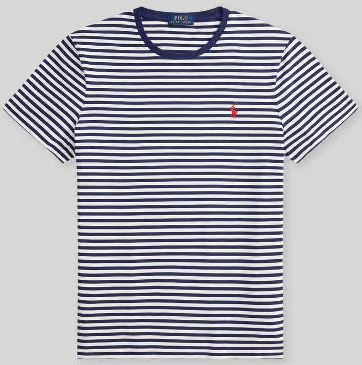 Polo Ralph Lauren T-shirt Korte Mouw Custom Slim Fit Striped T-Shirt Navy White