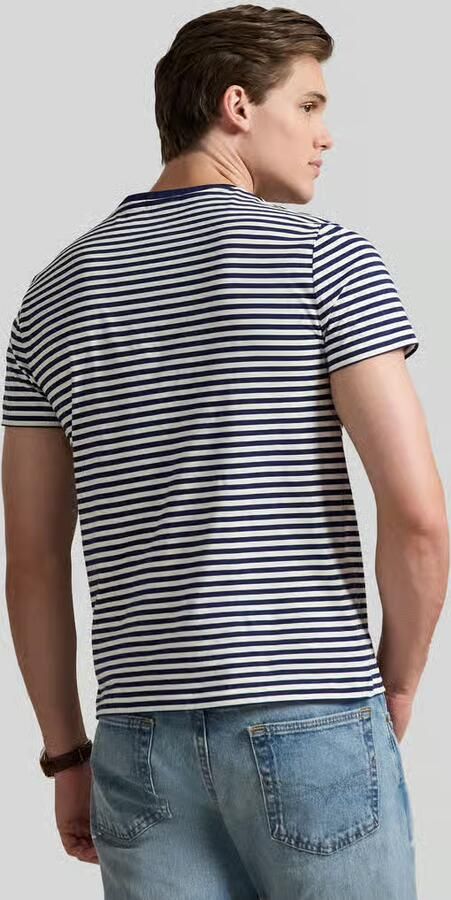 Polo Ralph Lauren T-shirt Korte Mouw Custom Slim Fit Striped T-Shirt Navy White - Foto 3