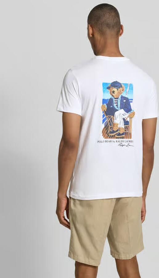 Polo Ralph Lauren slim fit T-shirt van puur katoen met polo bear-print motief - Foto 3