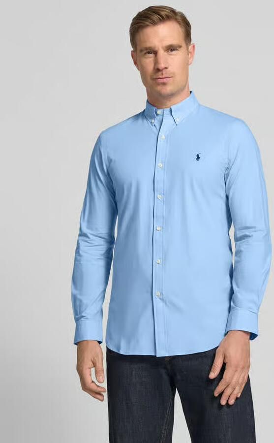Polo Ralph Lauren Overhemd Lange Mouw CHEMISE AJUSTEE SLIM FIT EN POPELINE UNIE - Foto 5