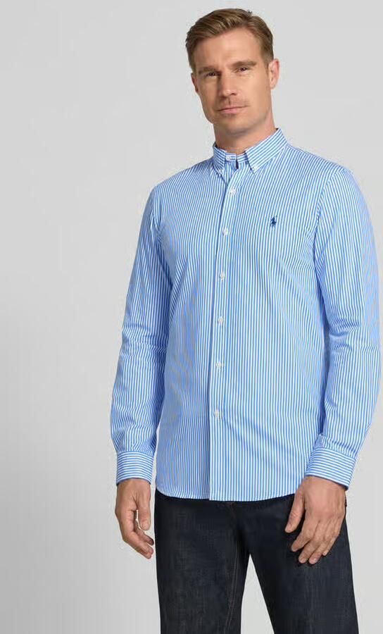 Polo Ralph Lauren Overhemd Lange Mouw CHEMISE AJUSTEE SLIM FIT EN POPELINE RAYEE - Foto 4