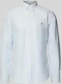 Ralph Lauren Slim Fit Blauw Wit Gestreept Oxford Overhemd voor Heren Blauw Heren - Foto 9