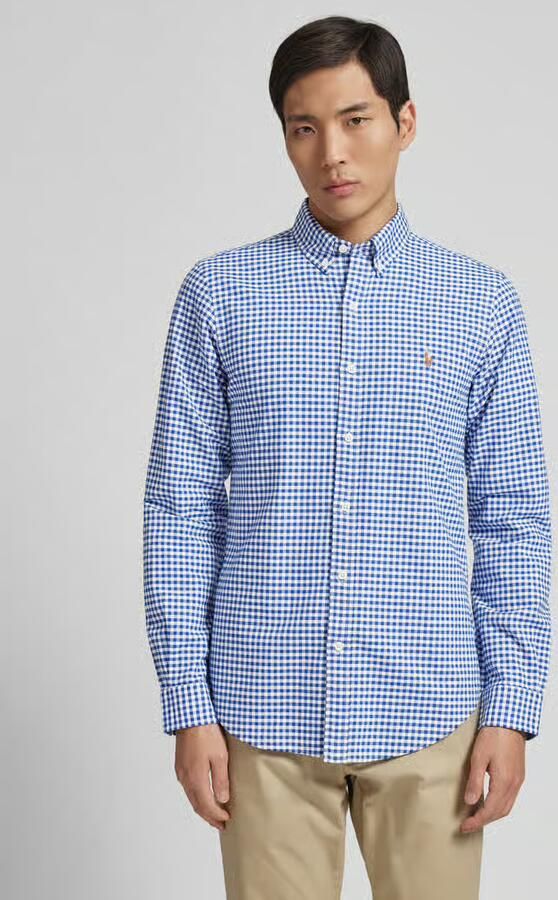 Polo Ralph Lauren Blauw casual geruit shirt katoen slim fit Blue Heren - Foto 6