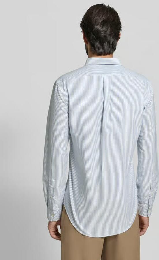 Ralph Lauren Slim Fit Blauw Wit Gestreept Oxford Overhemd voor Heren Blauw Heren - Foto 10