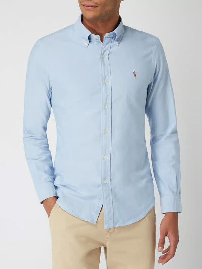 Ralph Lauren Overhemd met lange mouwen en kleurrijke kraag Blue Heren - Foto 4