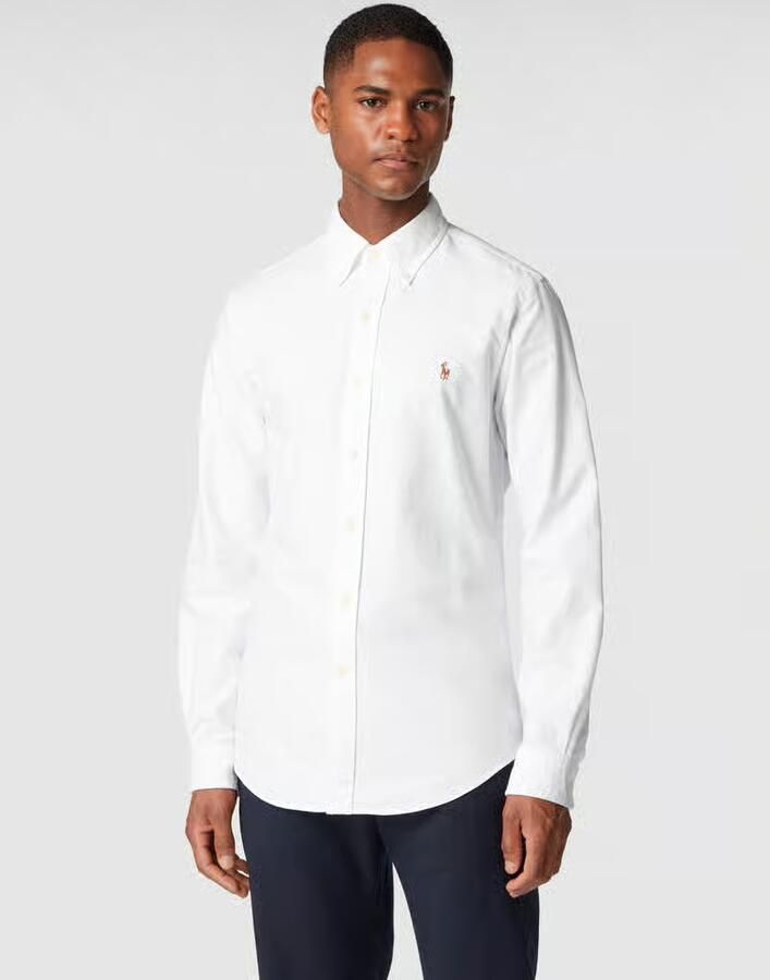 Polo Ralph Lauren Witte Oxford Overhemd Slim Fit Geborduurd Logo White Heren - Foto 6