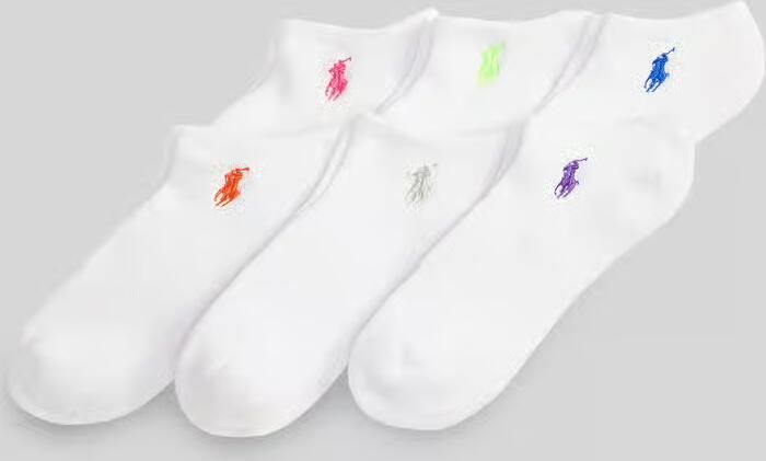 Polo Ralph Lauren Sneakersokken met logostitching in een set van 6 paar model 'CORE'