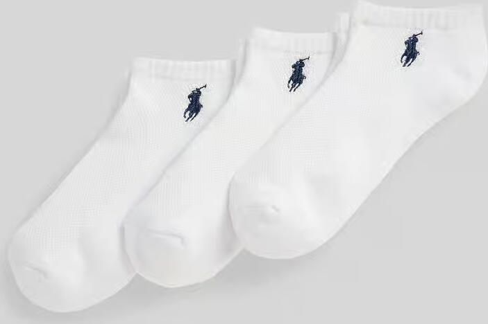 Polo Ralph Lauren Sneakersokken met labeldetail in een set van 3 paar