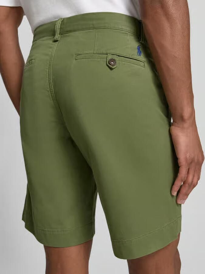 Ralph Lauren Stretch Chino Shorts met Logo Borduursel Green Heren
