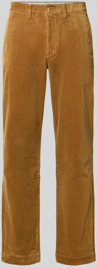 Polo Ralph Lauren Stretch straight fit corduroy broek met riemlussen model 'BEDFORD'
