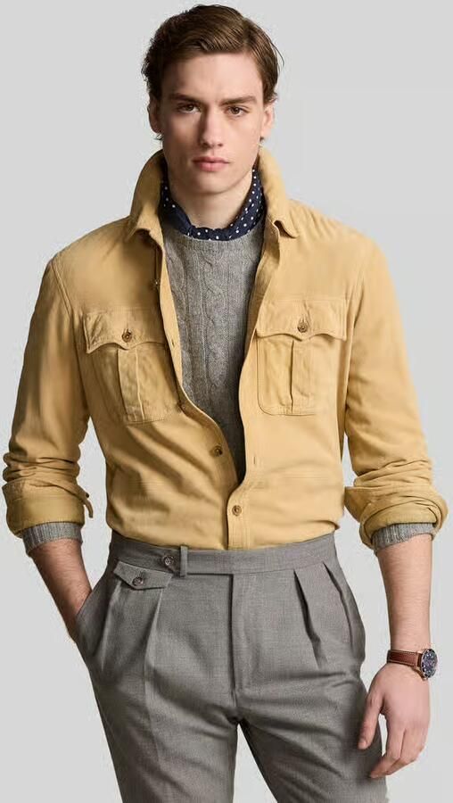 Polo Ralph Lauren Suède-overhemdjack van chevreau-suède - Foto 3