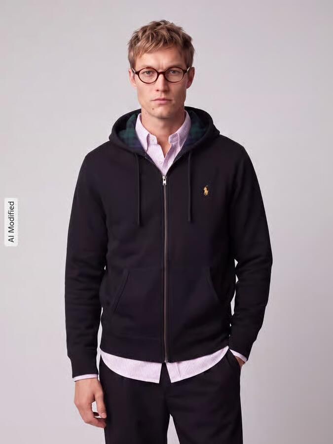 Polo Ralph Lauren Sweatjack met contrasterende capuchonvoering - Foto 3