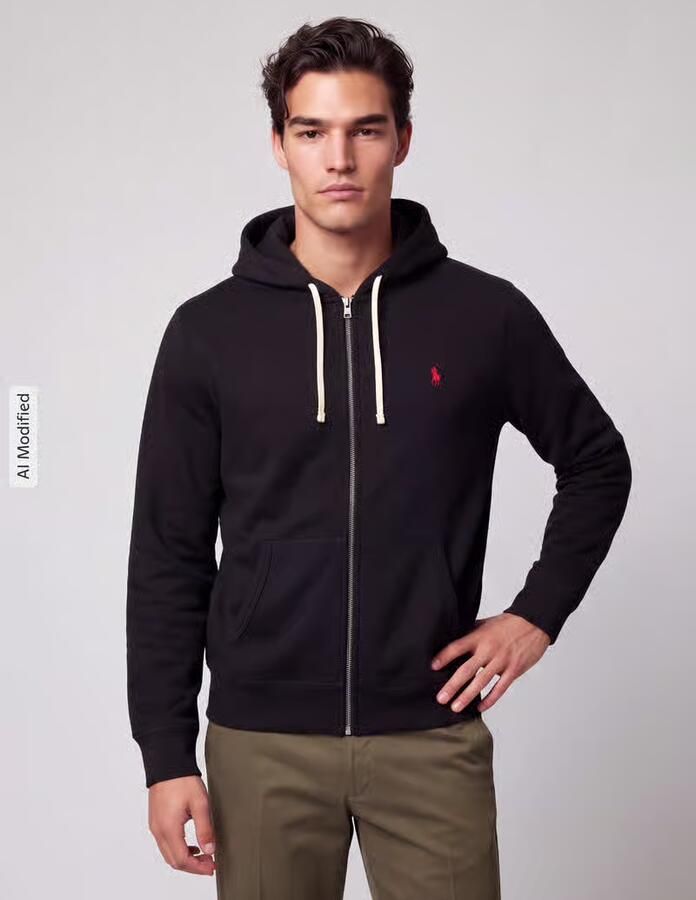 Polo Ralph Lauren Long Sleeve-Knit Fullzip Hoodie Men Hoodies & Sweaters zwart Maat XL Kleding - Foto 9