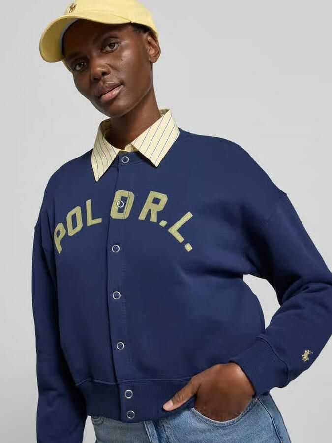 Polo Ralph Lauren Sweatjack met Labelprint en Knoopsluiting