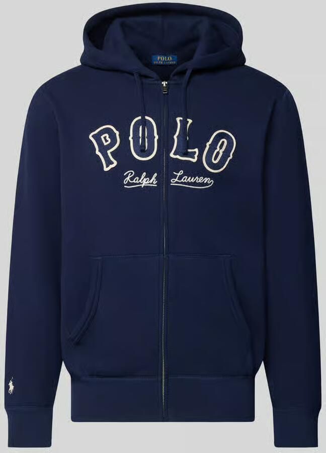 Polo Ralph Lauren Sweatjack met labelstitching en kangoeroezak
