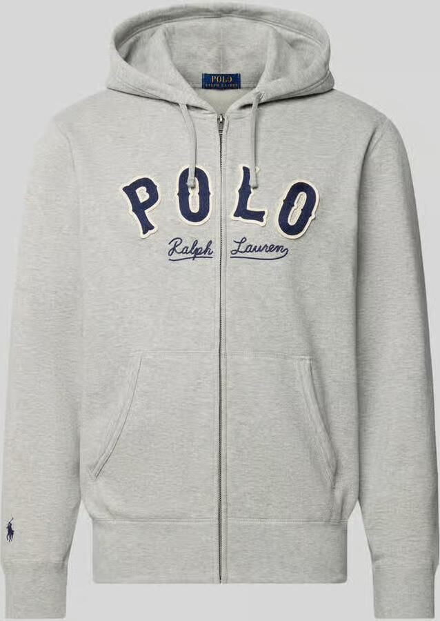 Polo Ralph Lauren Sweatjack met labelstitching en kangoeroezak
