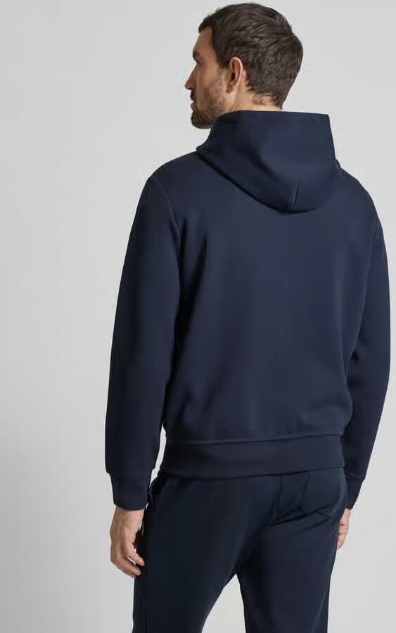 Polo Ralph Lauren vest opstaande kraag donkerblauw rits effen katoen met capuchon - Foto 13