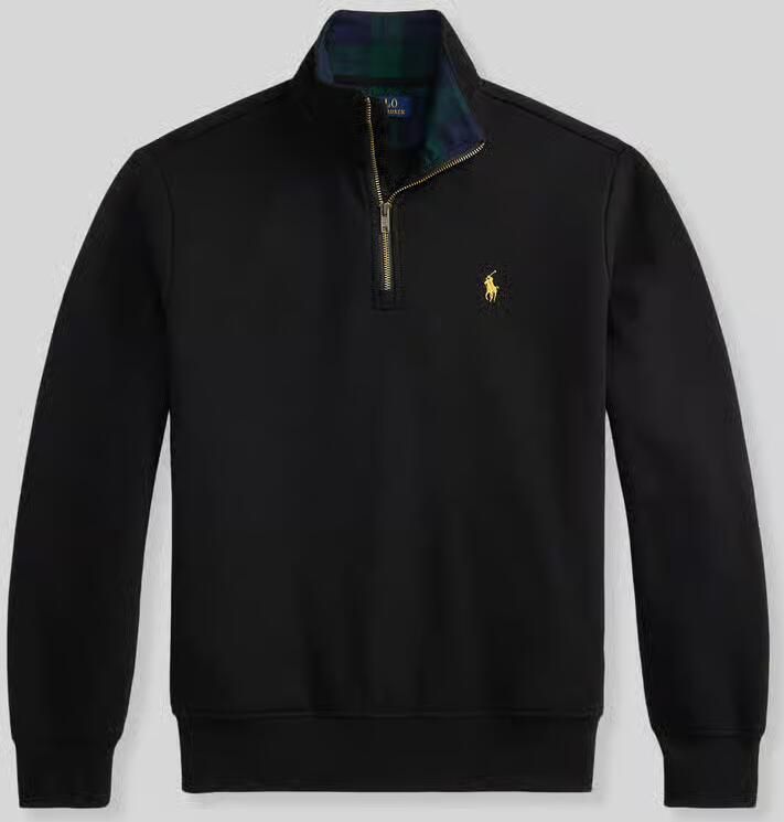 Polo Ralph Lauren Sweaters SWEATSHIRT MET HALVE RITS EN TARTAN BINNENDETAIL