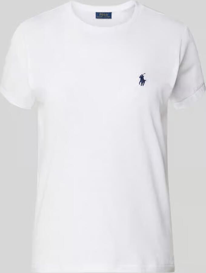 Polo Ralph Lauren Wit Katoenen T-shirt met Logo Borduurwerk White Dames - Foto 3