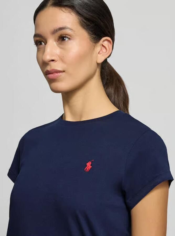 Ralph Lauren Navy Jersey T-Shirt Klassieke stijl voor modebewuste vrouwen Blauw Dames