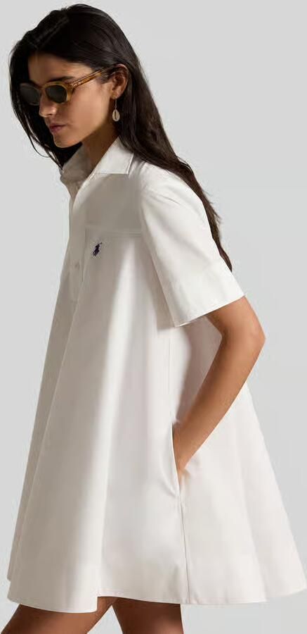 Polo Ralph Lauren Uitlopende jurk van puur katoen met gestikt logo