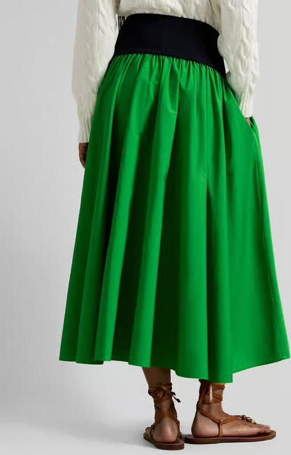 Polo Ralph Lauren Uitlopende midi-rok van puur katoen