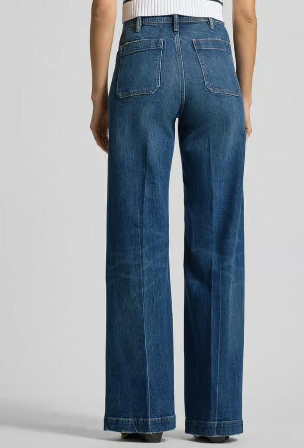 Polo Ralph Lauren Wide leg jeans van katoenmix met opgestikte zakken