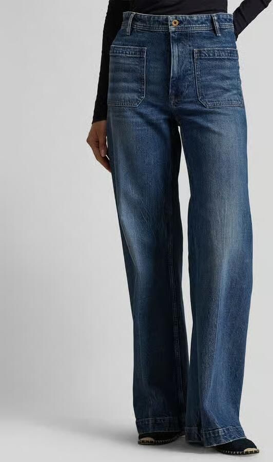 Polo Ralph Lauren Wide leg jeans van katoenmix met opgestikte zakken - Foto 5